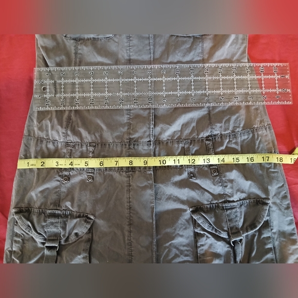 Vintage y2k olive green cargo mini dress - Picture 4 of 10